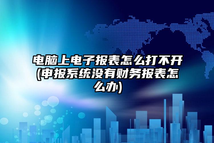 电脑上电子报表怎么打不开(申报系统没有财务报表怎么办)