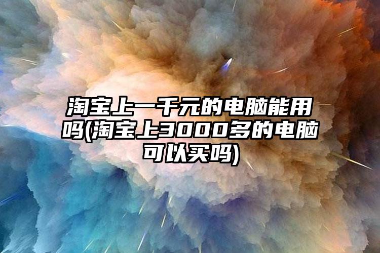 淘宝上一千元的电脑能用吗(淘宝上3000多的电脑可以买吗)