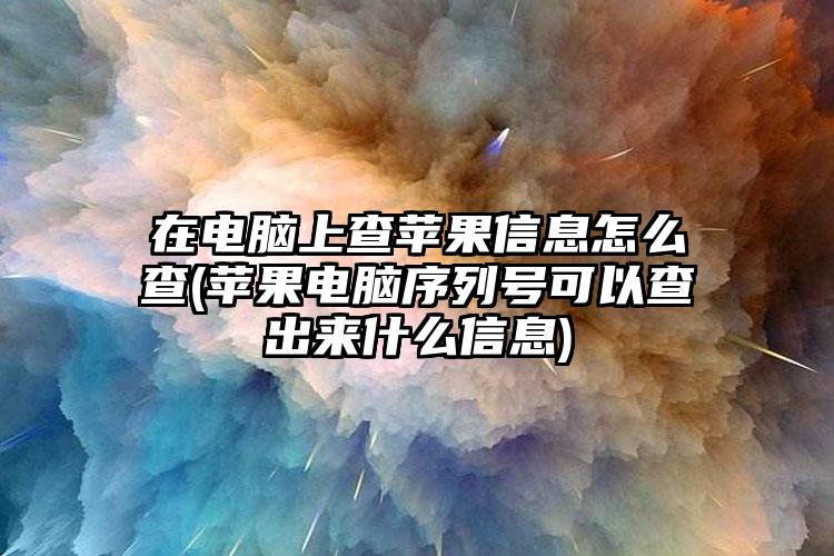 在电脑上查苹果信息怎么查(苹果电脑序列号可以查出来什么信息)