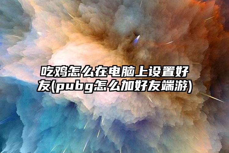 吃鸡怎么在电脑上设置好友(pubg怎么加好友端游)