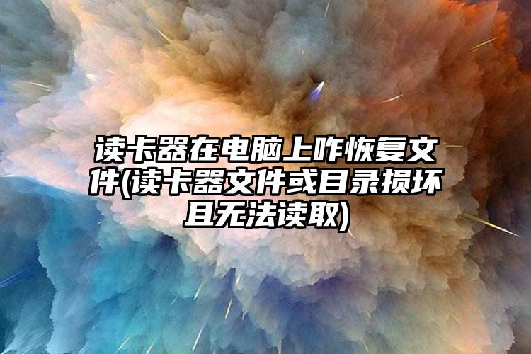 读卡器在电脑上咋恢复文件(读卡器文件或目录损坏且无法读取)