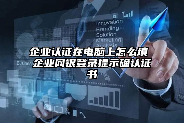 企业认证在电脑上怎么填 企业网银登录提示确认证书