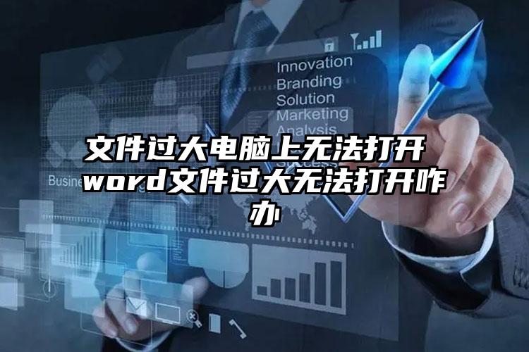 文件过大电脑上无法打开 word文件过大无法打开咋办