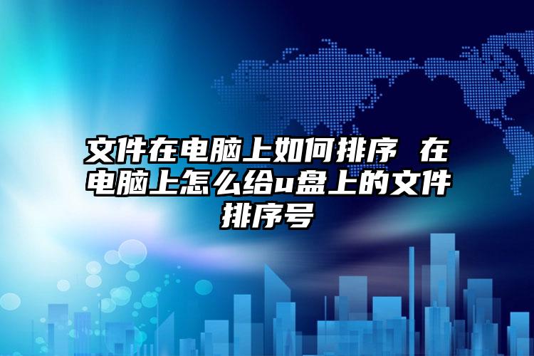 文件在电脑上如何排序 在电脑上怎么给u盘上的文件排序号